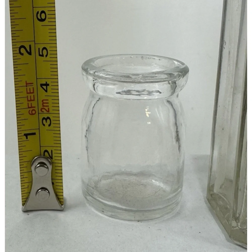 Lot of 3 Vintage Glass Apothecary Bottles Clear Ammonol Embossed Decorative Set
